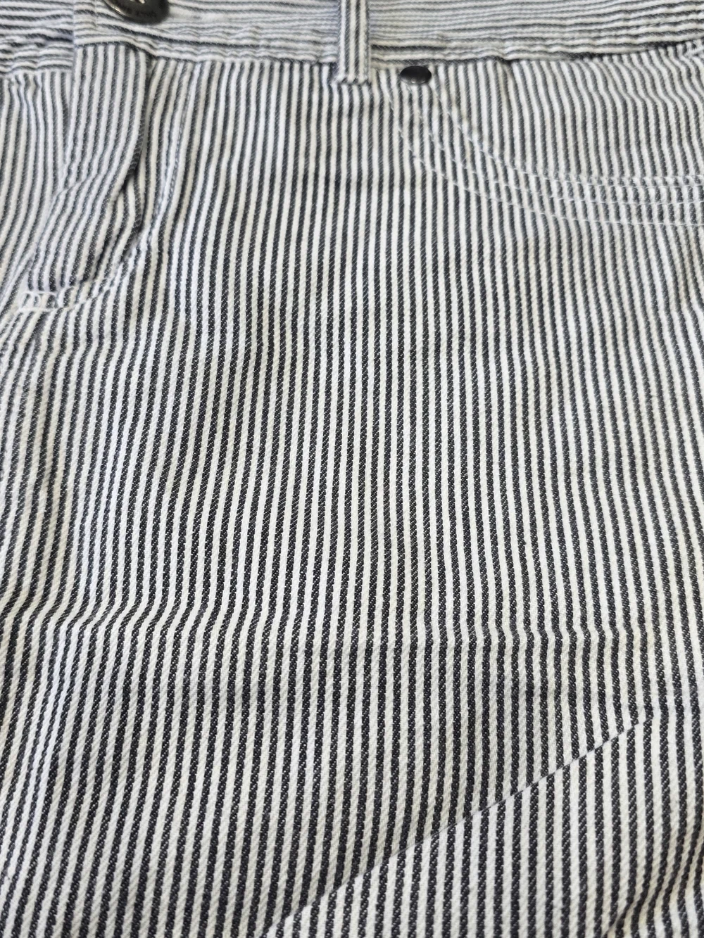 Only White and Dark Gray Pinstripe Mini Skirt, 100% Cotton